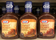 3 BOTTLES Kraft Slow Simmered Sweet Honey Barbecue Sauce Dip BBQ FREE SHIP