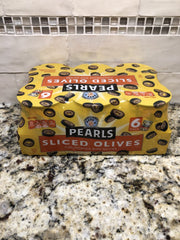 6 Cans Pearls Sliced California Ripe Black Olives 3.8 oz
