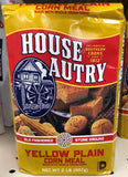 House Autry Yellow Plain Corn Meal 2 lb. Bag Bread Muffins Sticks