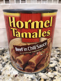 Hormel Beef in Chili Sauce Tamales 28 Oz Can Corn Meal Peppers