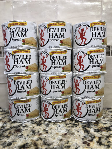 12 CANS Underwood Deviled Ham Spread 4.25 oz. Can Sandwich Egg FREE SHIP