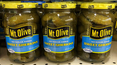 3 JARS Mount Olive No Sugar Added Sweet Gherkins Pickles 16 oz