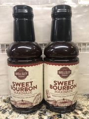 2 BOTTLES Wellsley Farms Sweet Bourbon Marinade Sauce 30 oz Steak Brisket Chicken