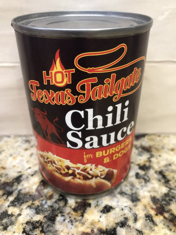 6 CANS Hot Texas Tailgate Chili Sauce Hot Dog Hamburger Sauce Pete