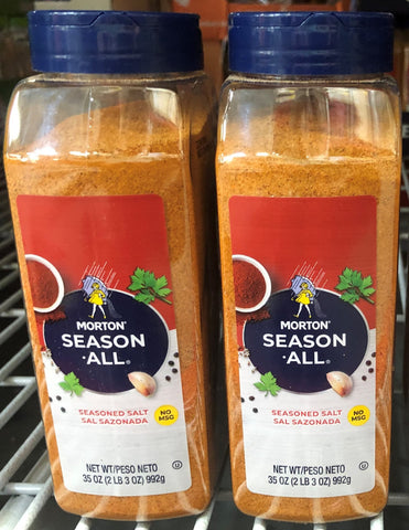 2 JARS Morton Season-All Seasoned Salt 35 oz pepper paprika