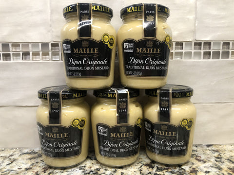 5 JARS Maille Dijon Original Traditional Dijon Mustard 7.5 oz Gourmet French Dip