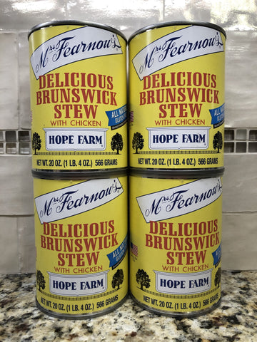 4 CANS Boone Brands Mrs Fearnows Brunswick Stew 20 oz Can Soup Chicken