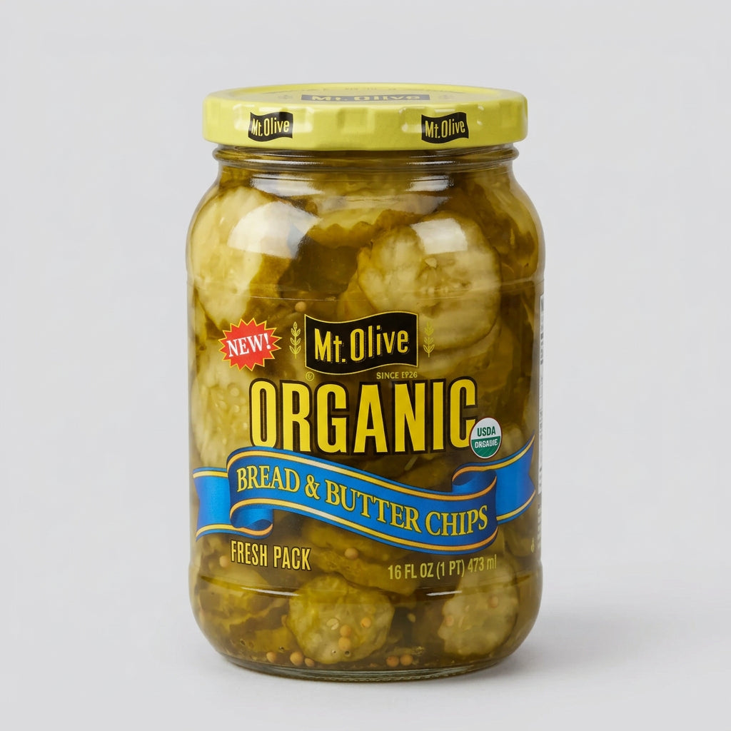 Mount Olive Organic Bread And Butter Chips Pickles, 16 oz