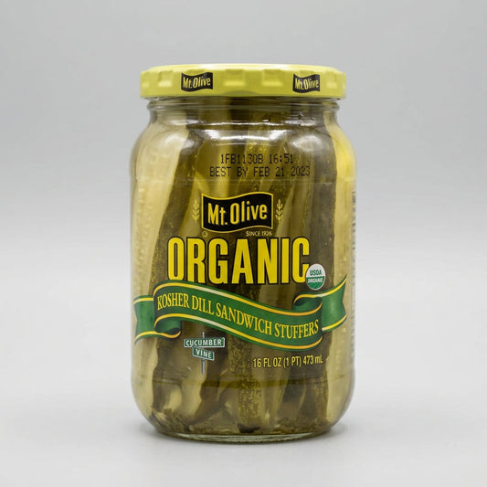 Mount Olive Organic Kosher Dills Sandwich Stuffers Pickles, 16 oz