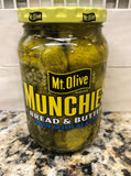 3 JARS Mount Olive Munchies Bread & Butter Pickles 16 oz Mt Sea Salt