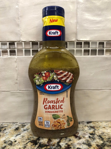 3 BOTTLES Kraft Roasted Garlic Vinaigrette Salad Dressing 14 oz Tangy