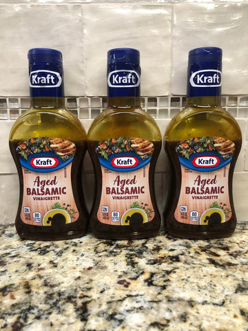 3 BOTTLES Kraft Aged Balsamic Vinaigrette Salad Dressing 14 oz Oil