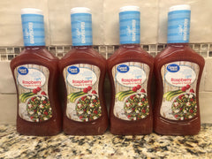 4 Bottles of Great Value Light Raspberry Vinaigrette & Marinade Salad Dressing, 16 oz