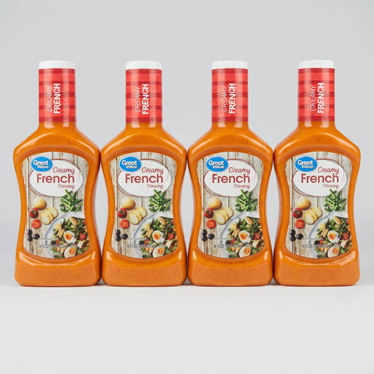 4 Bottles of Great Value Creamy French Salad Dressing & Dip, 16 oz