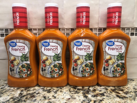 4 BOTTLES Great Value Creamy French Salad Dressing & Dip 16 oz FREE SHIP