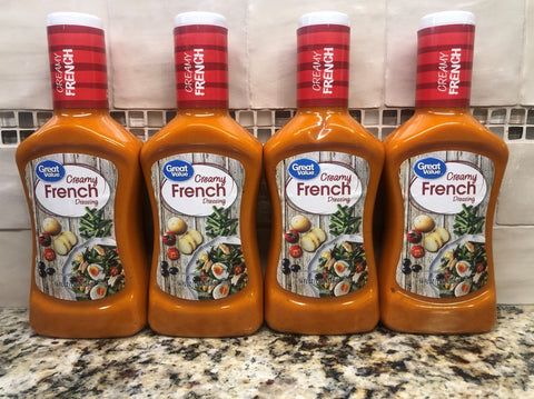 4 BOTTLES Great Value Creamy French Salad Dressing & Dip 16 oz