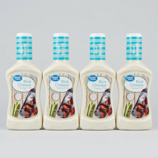 4 Bottles of Great Value Blue Cheese Salad Dressing & Dip, 16 oz