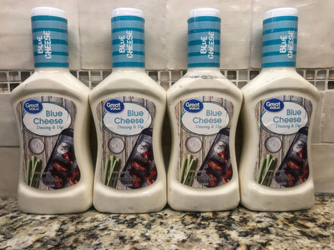 4 BOTTLES Great Value Blue Cheese Salad Dressing & Dip 16 oz FREE SHIP