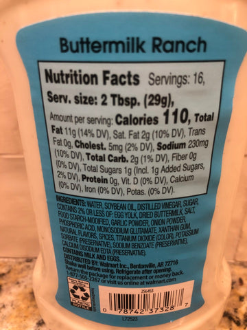 4 Bottles of Great Value Buttermilk Ranch Salad Dressing & Dip, 16 oz
