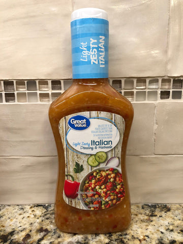 4 Bottles of Great Value Light Zesty Italian Salad Dressing, 16 oz