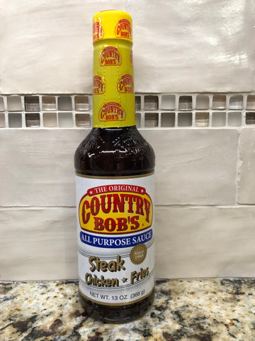4 Bottles Country Bob's All Purpose BBQ Sauce for Steak, Chicken & Fries, 13 oz