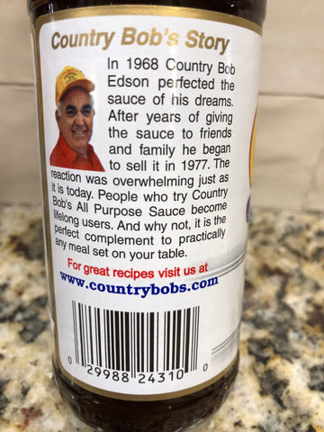 4 Bottles Country Bob's All Purpose BBQ Sauce for Steak, Chicken & Fries, 13 oz