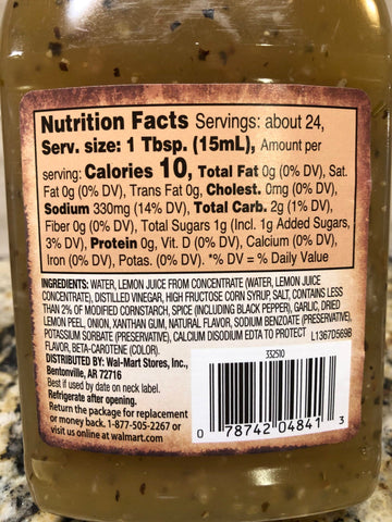 4 Bottles of Great Value Lemon Pepper Marinade, 12.25 oz