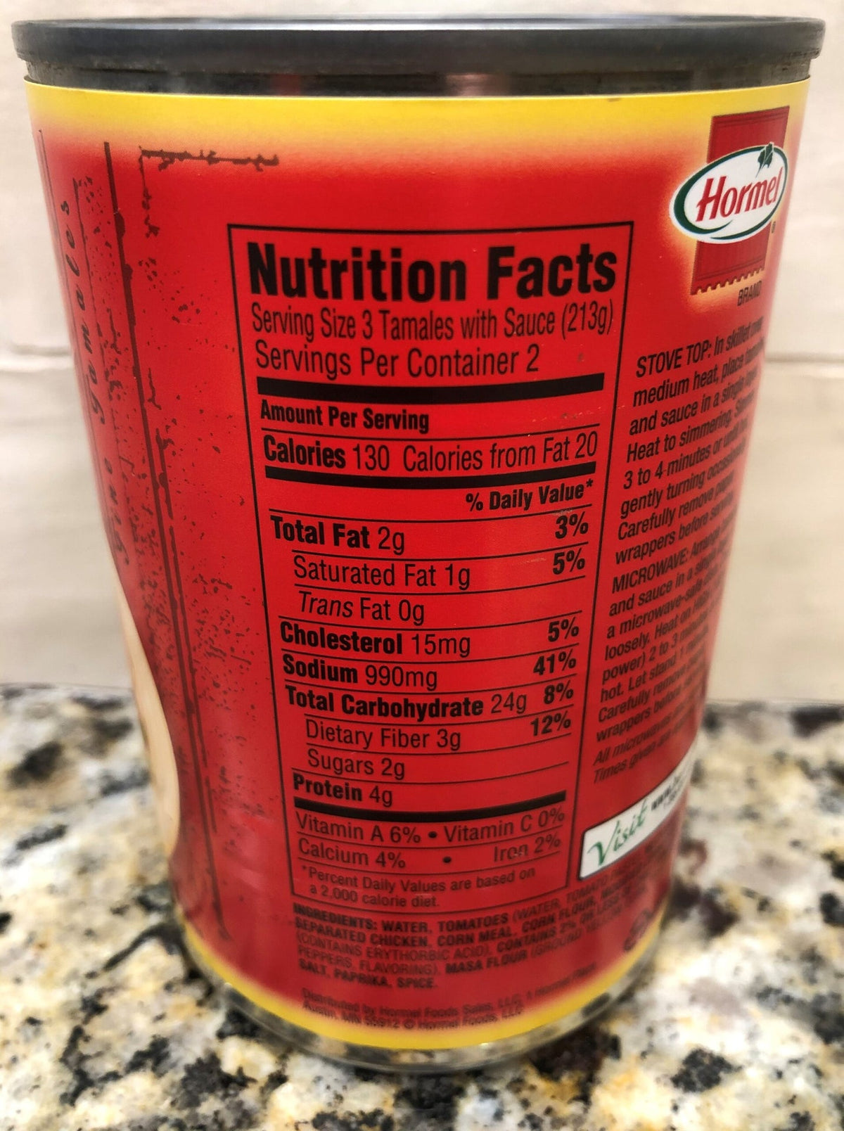 Hormel Chicken in Chili Sauce Tamales, 15 oz