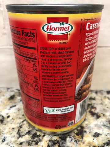 Hormel Chicken in Chili Sauce Tamales 15 Oz Can Corn Meal Peppers