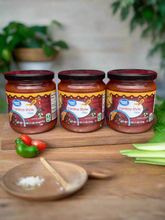 3 Jars of Great Value Medium Cantina Style Salsa, 16 oz
