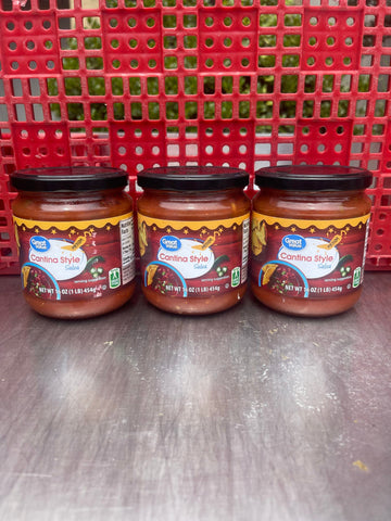 3 Jars Great Value Medium Cantina Style Salsa 16 oz Pepper Dip Picante