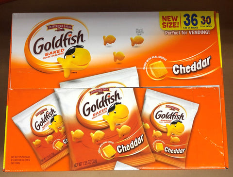 Pepperidge Farm Goldfish Cheddar Cheese Crackers 36 count 1.25 oz FREE SHIP