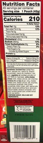 Cheez-It White Cheddar Cheese Cracker Snack Packs 1.5 oz 45 packs