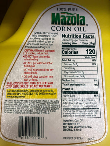 Mazola Corn Oil 4.5 quart Bottle Rich Taste Frying Cooking FREE SHIP