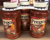 3 Jars Prego Italian Tomato Sauce with Meat 3 pk Spaghetti Pasta FREE SHIP