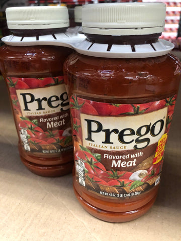 3 Jars Prego Italian Tomato Sauce with Meat 3 pk Spaghetti Pasta FREE SHIP