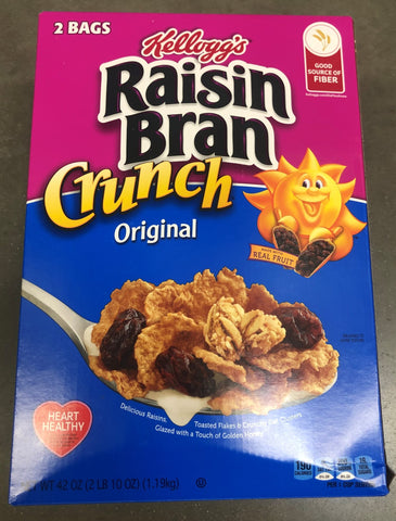 Kellogg's Original Raisin Bran Crunch Breakfast Cereal 42 oz - 2 Bags Breakfast