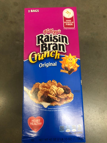 Kellogg's Original Raisin Bran Crunch Breakfast Cereal 42 oz - 2 Bags Breakfast