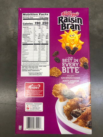 Kellogg's Raisin Bran Cereal 76.5 oz - 2 Bags Breakfast Scoops