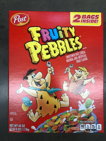 Post Fruity Pebbles Cereal 48 oz 2 Bags Breakfast Milk Fred Barney