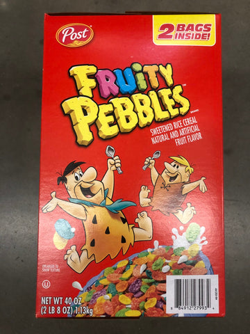 Post Fruity Pebbles Cereal 48 oz 2 Bags Breakfast Milk Fred Barney