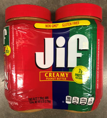 2 JARS NON GMO Gluten Free Jif Extra Creamy Peanut Butter 2 pk 48 oz FREE SHIP