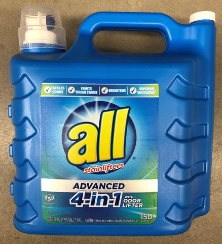 all Advanced 4-in-1 150 loads 255 oz Laundry Detergent Stain lifter