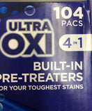 Tide PODS Ultra Oxi Liquid Detergent Pacs 104 Loads Washing Laundry