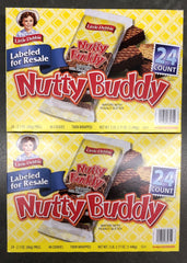 48 Little Debbie Nutty Buddy Wafer Bars 2 Pack Chocolate Peanut Butter FREE SHIP