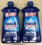 2 Bottles Finish Jet-Dry Ultra Rinse Aid Dishwasher Rinse Drying Agent 32 oz