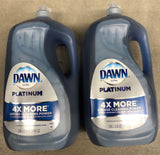 2 Bottles Dawn Platinum Dishwashing Liquid Dish Soap Refreshing Rain 90 oz