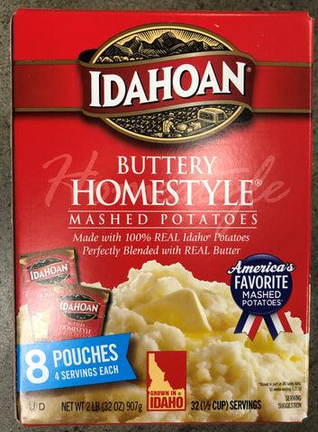 Idahoan Buttery Homestyle Mashed Potatoes 32 oz 8 pack Instant Dried Taters