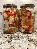 2 JARS Casa Diva Giardiniera 60 oz pickled CAULIFLOWER PEPPERS CARROTS CELERY