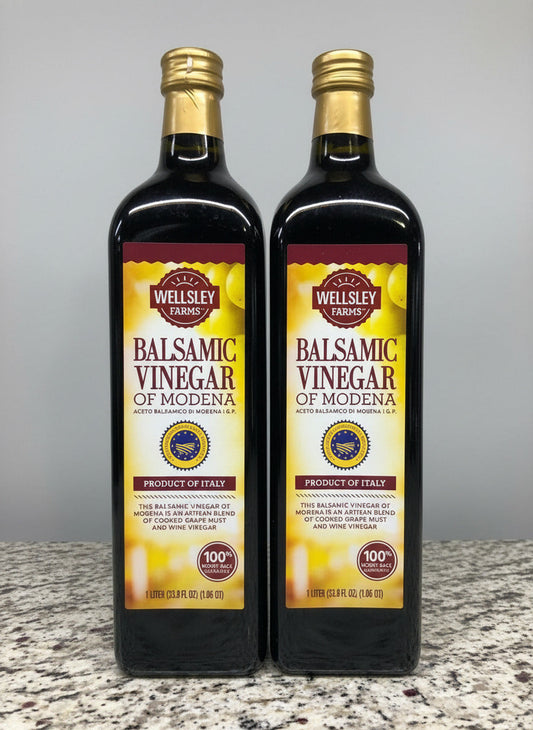 2 Bottles Wellsley Farms Balsamic Vinegar 1L Modena Italy Grape